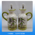 Modern design ceramic olive oil bottles wholesale with blue dot painting